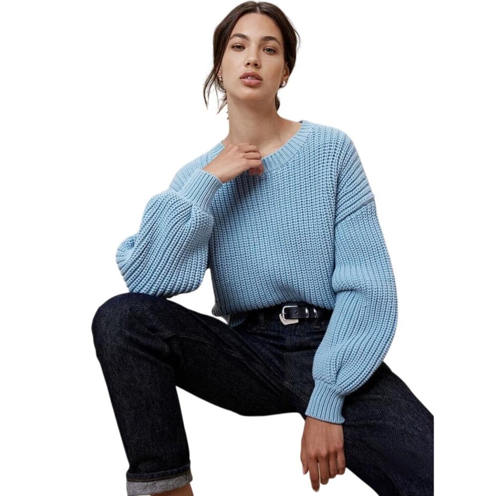 BANANA REPUBLIC Women's Textured Sweater Size XS In Crisp Water